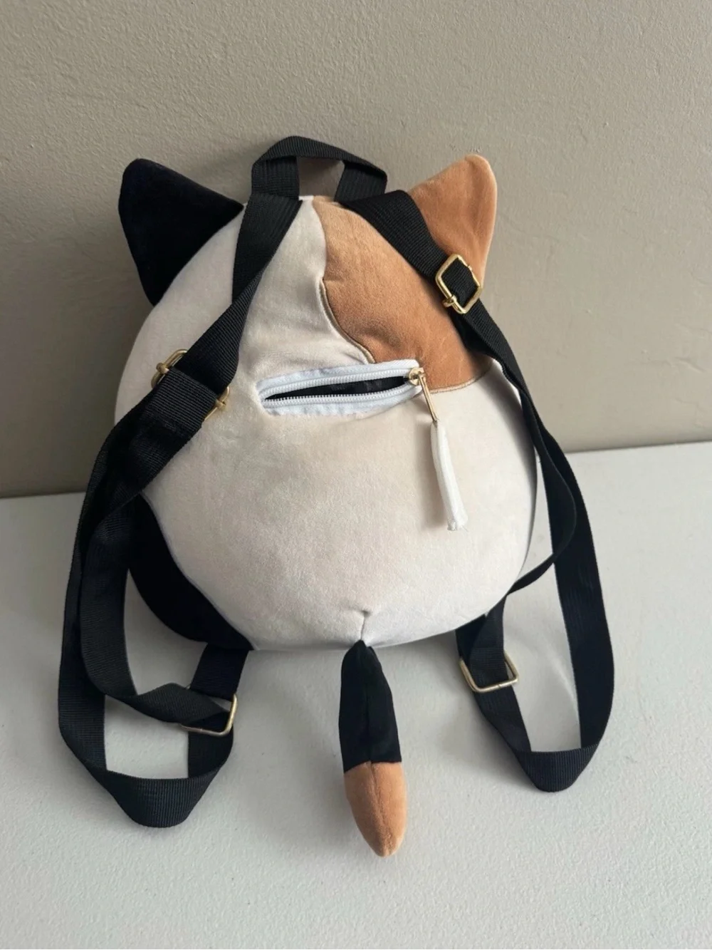 Squishmallows Calico Cat Plush Backpack - Cream, Brown & Black